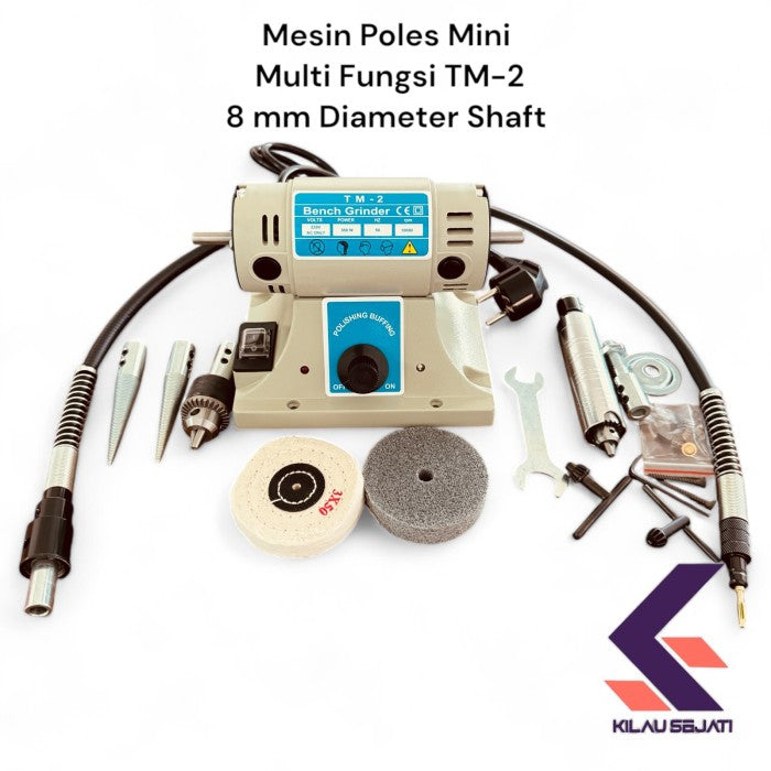TM-2 Mesin Gerinda dan Poles Mini Multi Fungsi Full set / TM-2 Bench Grinder and Polishing Machine Full Set
