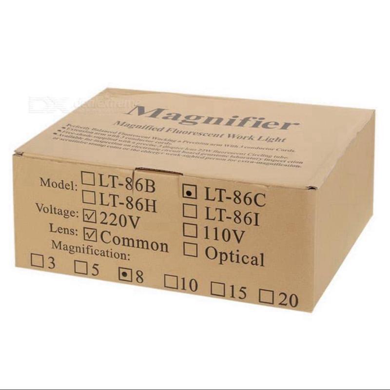 Lampu Kaca Pembesar LT-86C | Magnifying Lamp Meja 3x / 5x / 8x / 10x | Lensa 12.5 cm & Lampu LED Terang