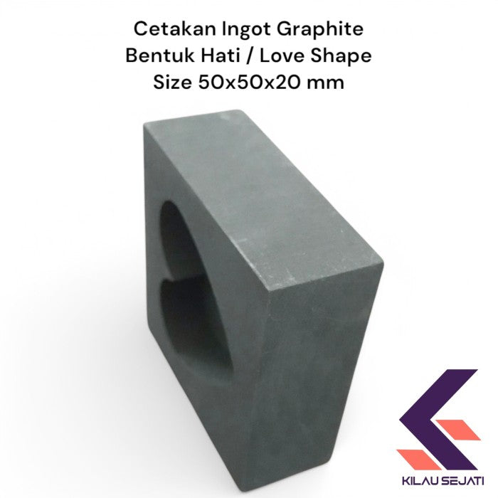 Cetakan Ingot Graphite Model Hati /Love Shape Ingot Graphite Crucible