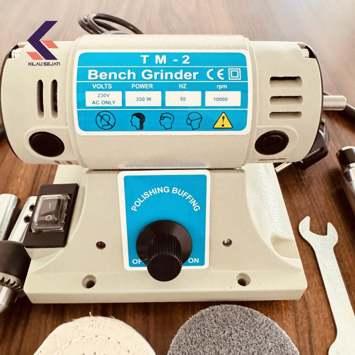 TM-2 Mesin Gerinda dan Poles Mini Multi Fungsi Full set / TM-2 Bench Grinder and Polishing Machine Full Set