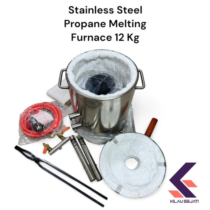 Stainless Propane Metal Melting Furnace 12 Kg Tungku Lebur Gas 12 Kg