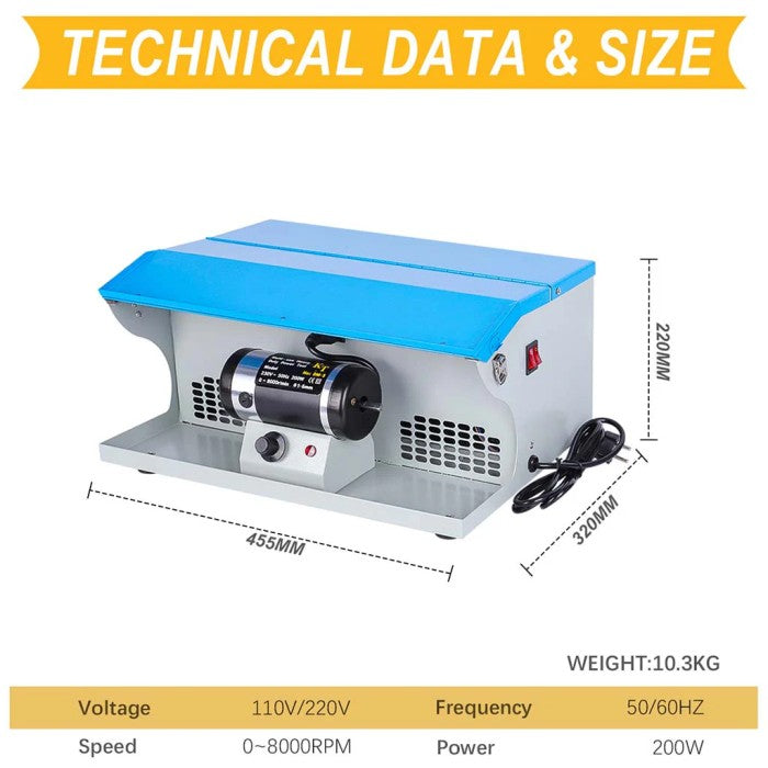 Mesin Poles Perhiasan Dual Spindle Max 8000 Rpm