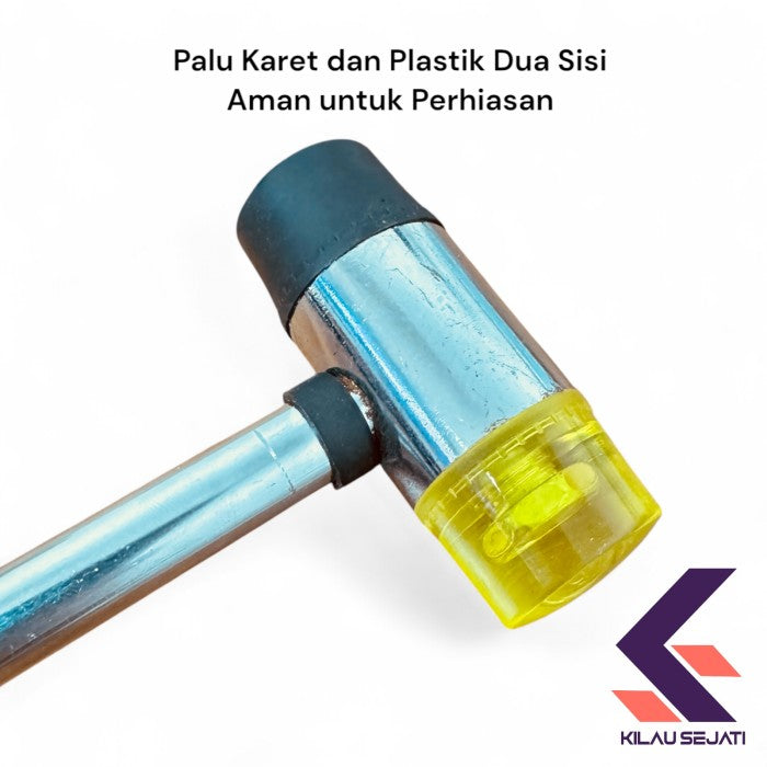 Palu Dual Head dari Plastik dan Karet Aman untuk Perhiasan