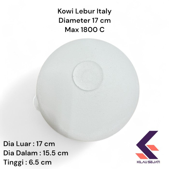 Mangkok Kowi Lebur Italy Diameter 17 cm Tahan Suhu Hingga 1800 C