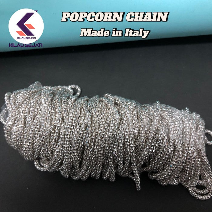 Popcorn Chain Silver 925 Made In Italy per 10 cm