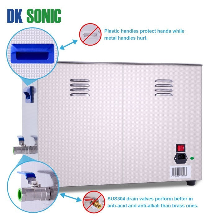 DK SONIC dual frequency digital ultrasonic cleaner with heater 22 Lt