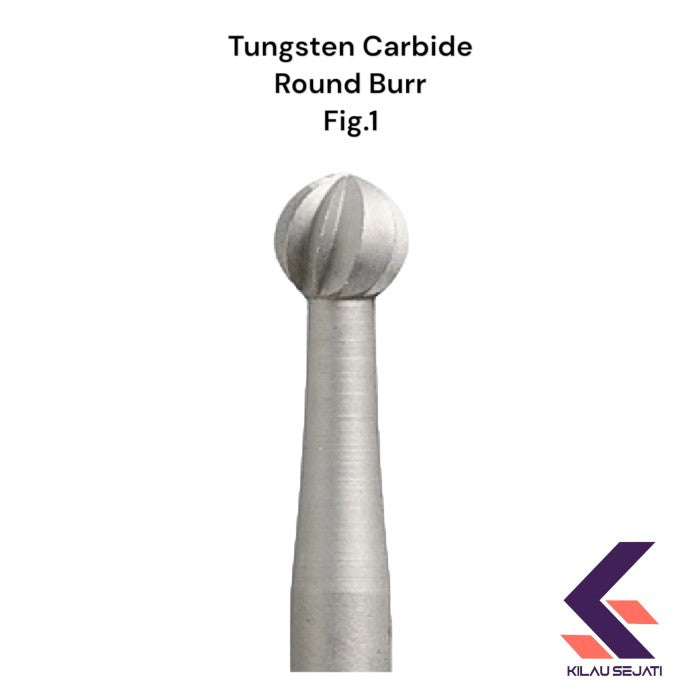 Mata bor bola tungsten carbide round burr fig.1 per pcs