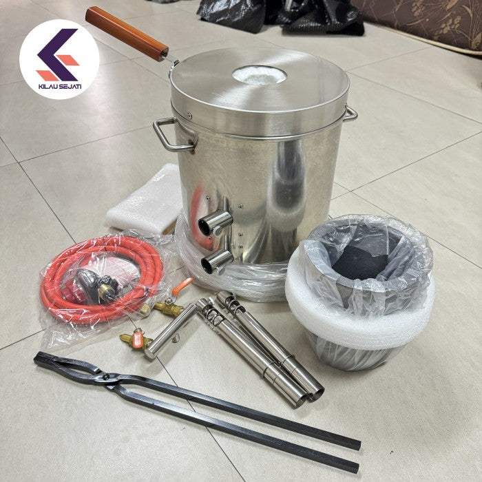 Stainless Propane Metal Melting Furnace 12 Kg Tungku Lebur Gas 12 Kg