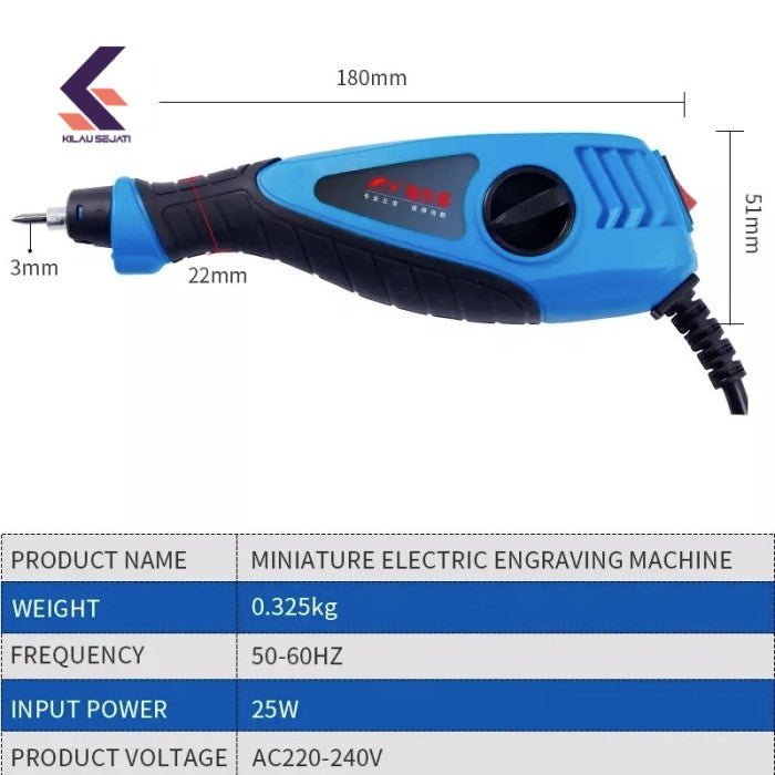 Heavy Duty Electric Engraving Machine with Tungsten Carbide Tip Alat ukir Grafir Listrik Dengan Mata Ukir Yg Bisa Diganti