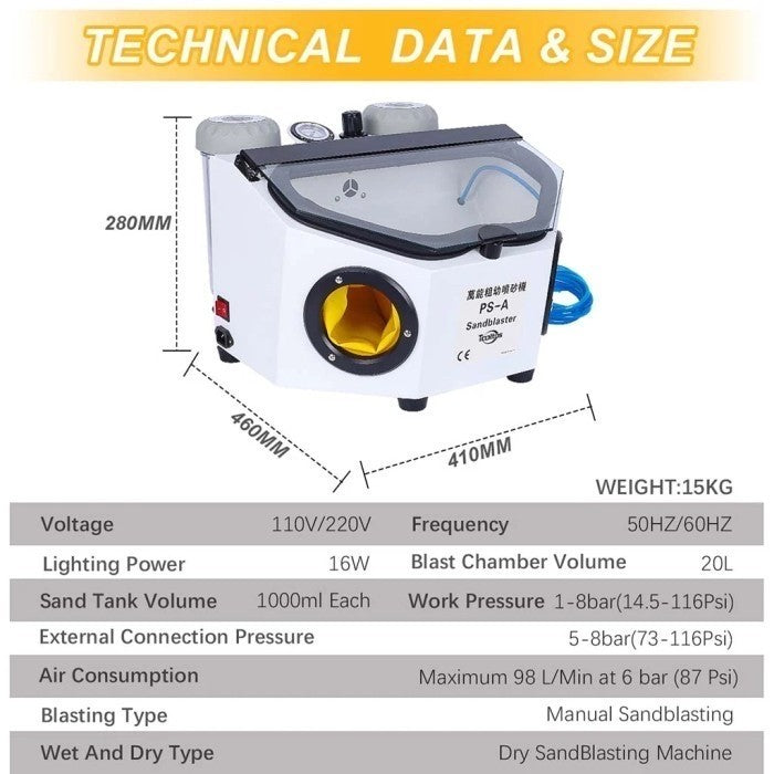 Mesin Doft Perhiasan Dengan Pena Tipe PS-A / Pen-type Dry Jewelry Sandblaster Machine PS-A