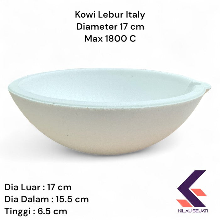 Mangkok Kowi Lebur Italy Diameter 17 cm Tahan Suhu Hingga 1800 C