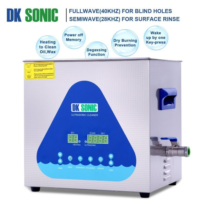 DK SONIC dual frequency digital ultrasonic cleaner with heater 10 Lt