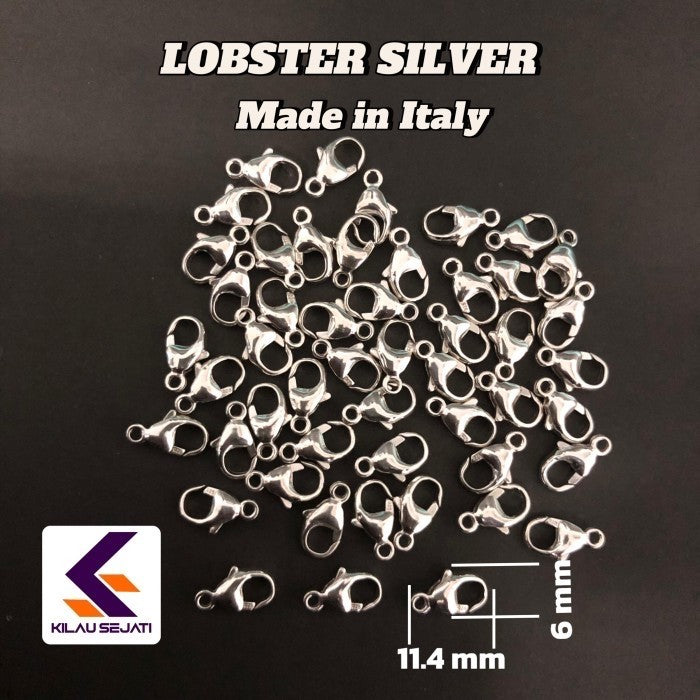 Lobster Clasp Silver 925 Made in Italy untuk Rantai dan Gelang
