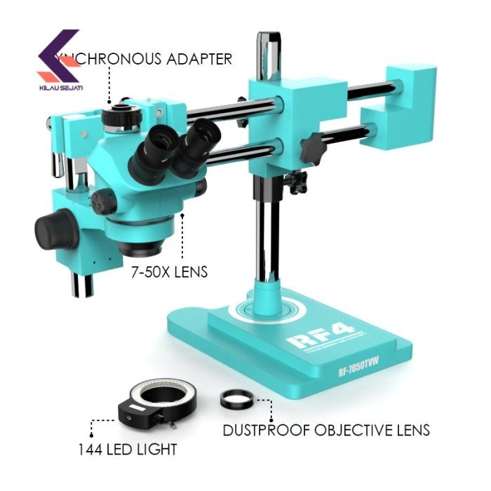 RF4 Mikroskop Pasang Mata Berlian Micro Setting Plus Objective Lens Khusus Untuk Perhiasan