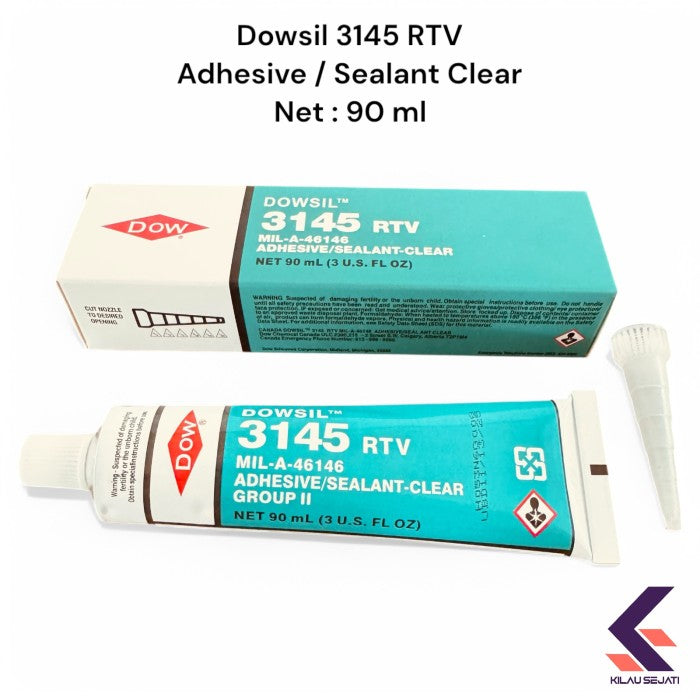 Dowsil 3145 RTV Sealant & Adhesive – Perekat Silikon Transparan, Tahan Suhu & Getaran, Standar Militer MIL-A-46146