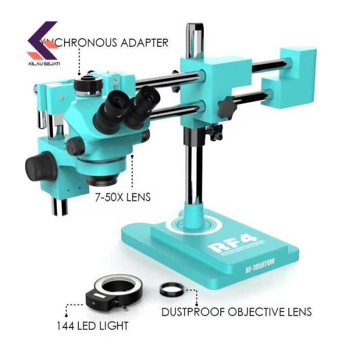 RF4 Mikroskop Pasang Mata Berlian Micro Setting Plus Objective Lens Khusus Untuk Perhiasan