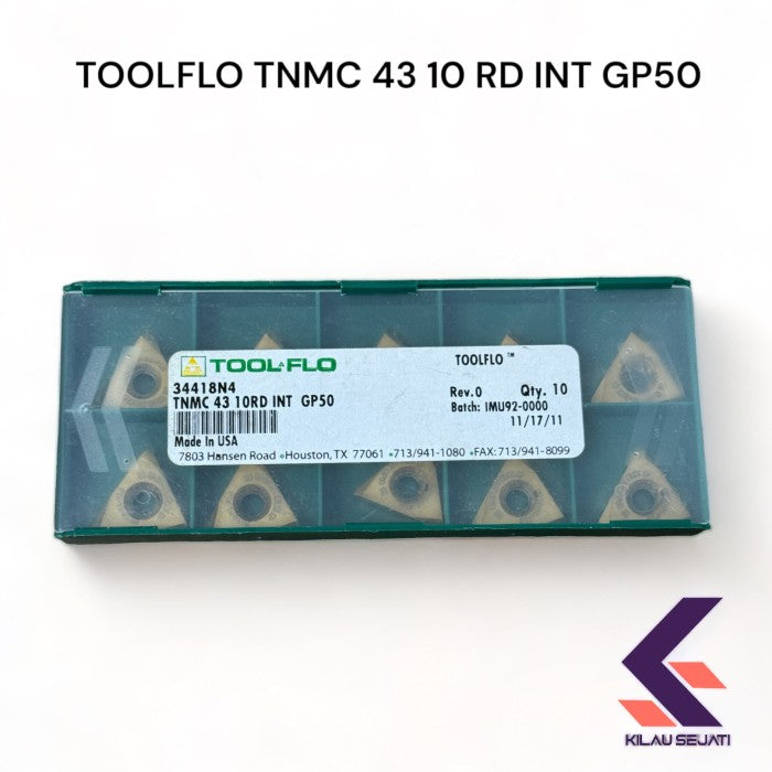 Toolflo Insert TNMC 43 10 RD INT GP50