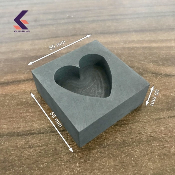 Cetakan Ingot Graphite Model Hati /Love Shape Ingot Graphite Crucible