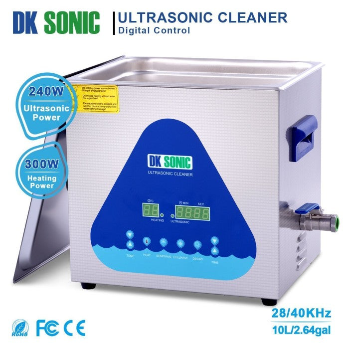 DK SONIC dual frequency digital ultrasonic cleaner with heater 10 Lt