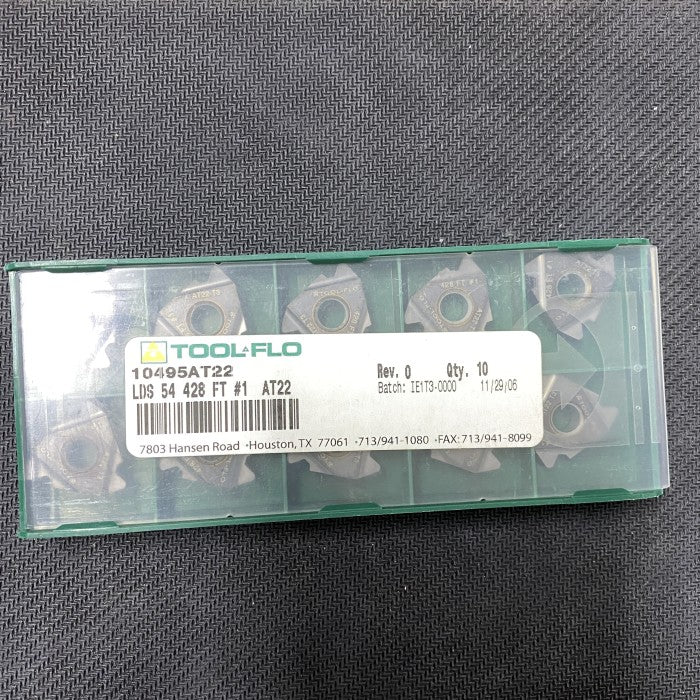 Toolflo LDS 54 428 FT #1 AT22 equivalent to Valenite TNEGX 54F V3824