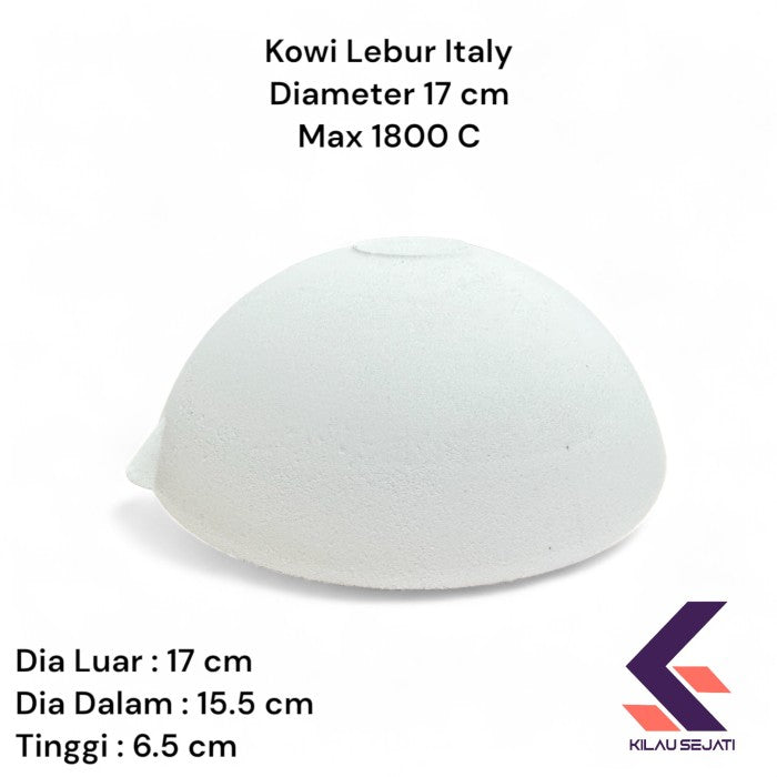 Mangkok Kowi Lebur Italy Diameter 17 cm Tahan Suhu Hingga 1800 C