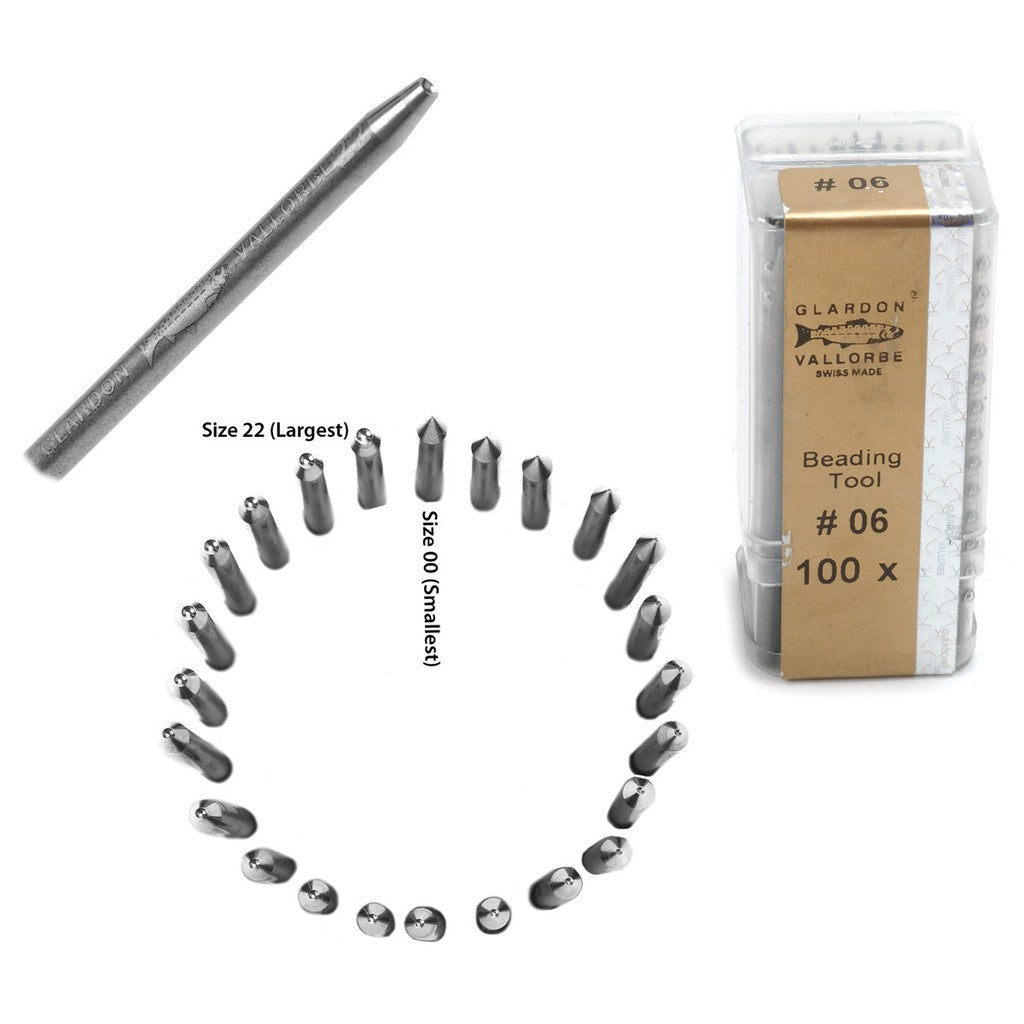 Glardon Vallorbe Diamond Setting Beading Tool Size 0 (0.25 mm) - Size 15 (1 mm) per piece