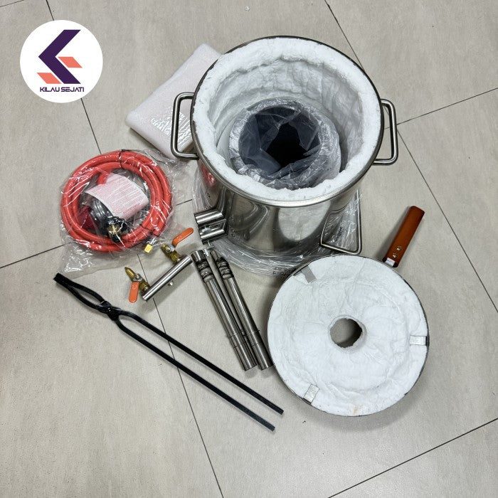 Stainless Propane Metal Melting Furnace 12 Kg Tungku Lebur Gas 12 Kg