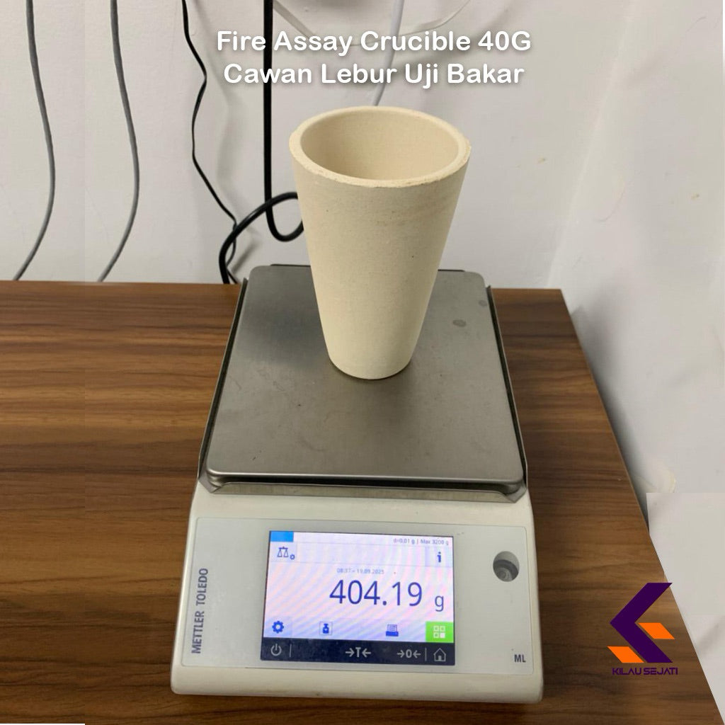Fire Assay Crucible 40G Cawan Lebur Uji Bakar 353 ml