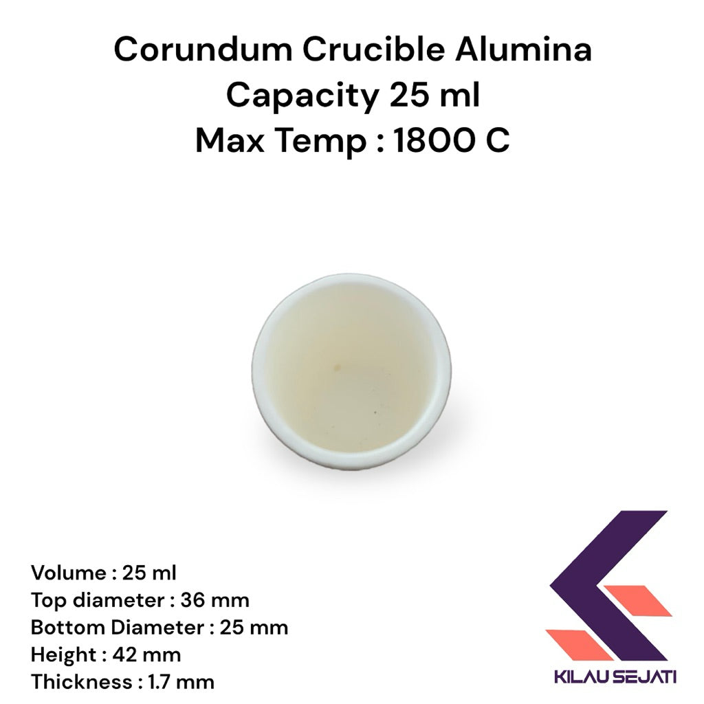 High Purity Krus Alumina / Corundum Alumina Crucible 25 ml Max 1800 °C