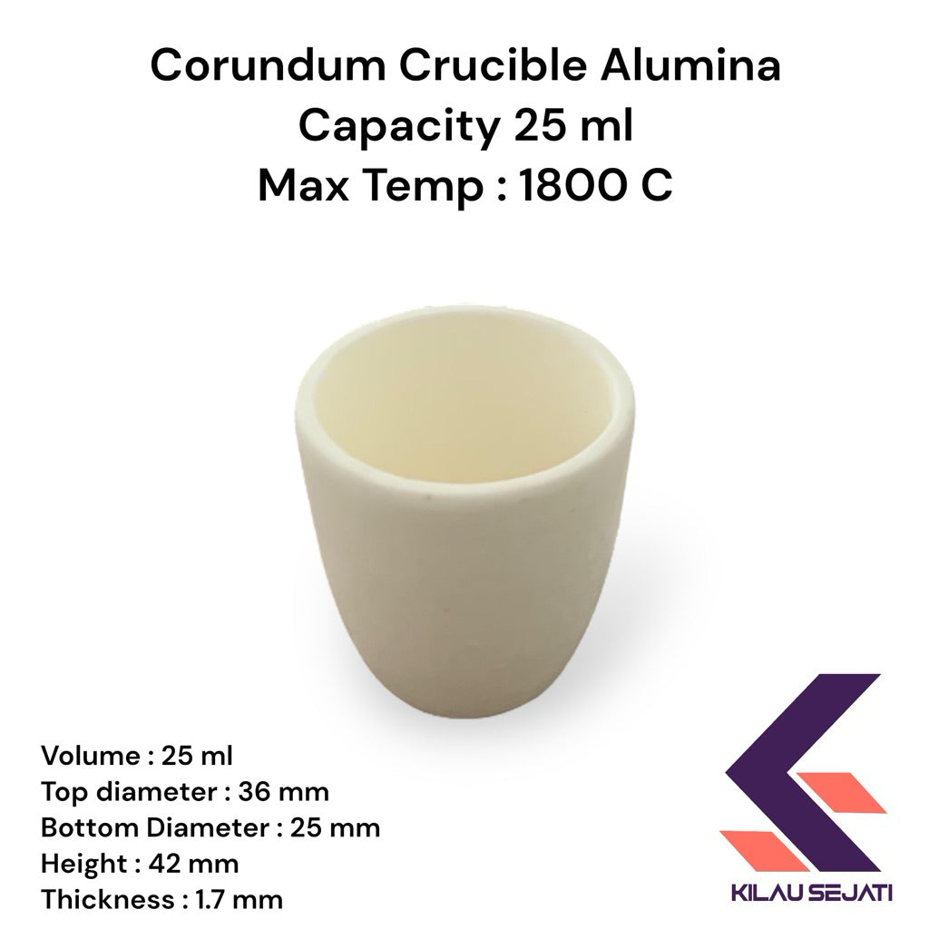 High Purity Krus Alumina / Corundum Alumina Crucible 25 ml Max 1800 °C