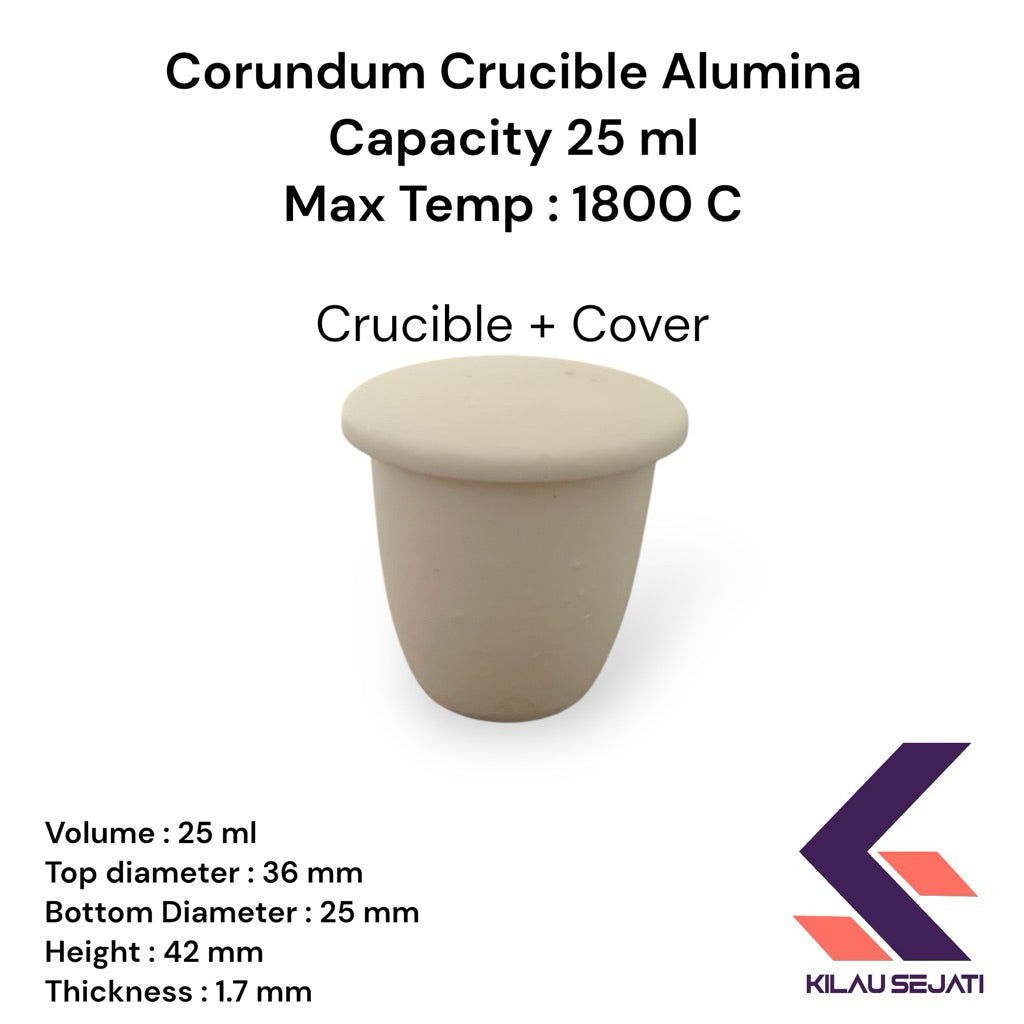 High Purity Krus Alumina / Corundum Alumina Crucible 25 ml Max 1800 °C