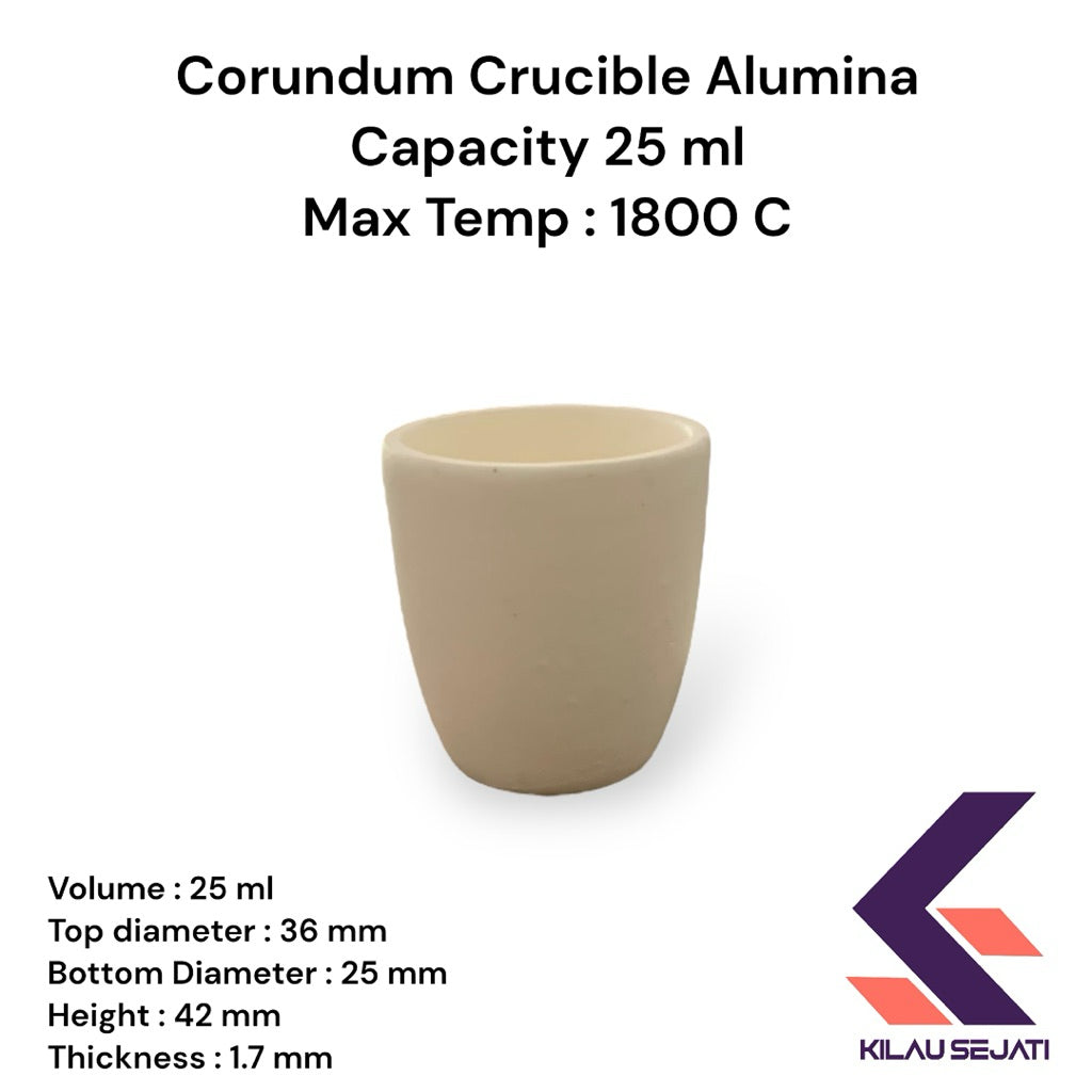 High Purity Krus Alumina / Corundum Alumina Crucible 25 ml Max 1800 °C