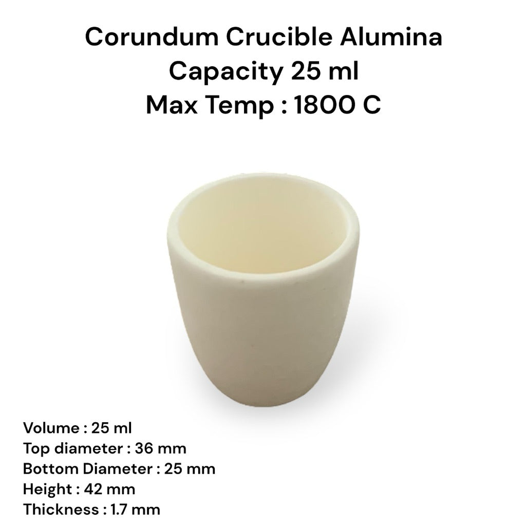 High Purity Krus Alumina / Corundum Alumina Crucible 25 ml Max 1800 °C