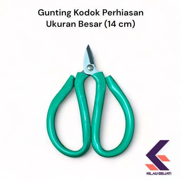 Gunting Kodok Perhiasan 14 cm / Gunting Pelat Emas & Perak