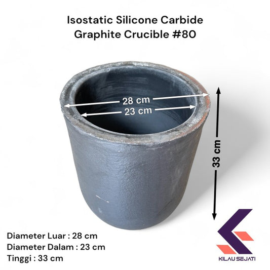 Isostatic Silicone Carbide Graphite Crucible Heavy Duty Tahan Temperatur Tinggi