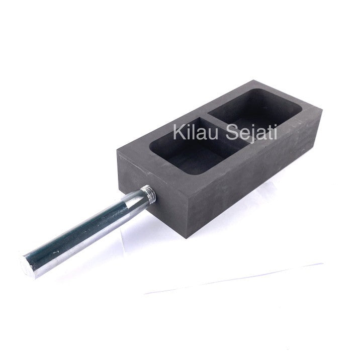 Cetakan Ingot Grafit High Purity dgn handle besi kapasitas 5 kg emas