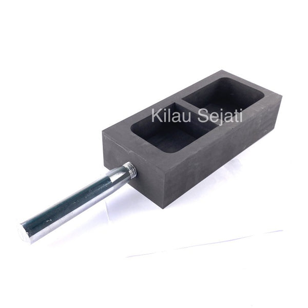 Cetakan Ingot Emas Grafit 5 kg dengan Handle Besi