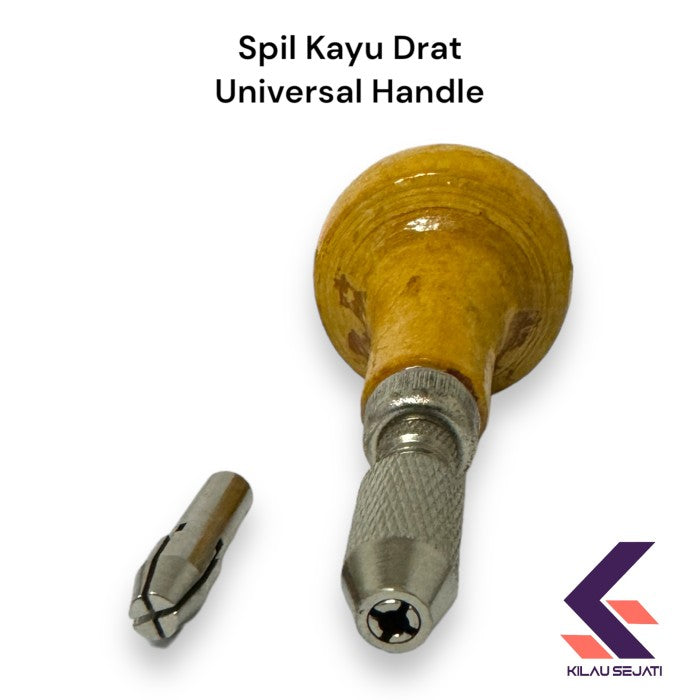 Spil Kayu Berdrat / Universal Wooden Handle