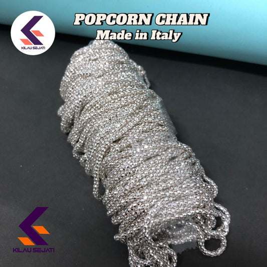 Popcorn Chain Silver 925 Made In Italy per 10 cm