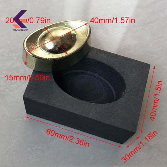 Cetakan Ingot Graphite Model Yuanbao / Uang Tael