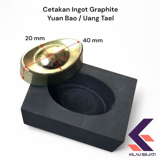 Cetakan Ingot Graphite Model Yuanbao / Uang Tael