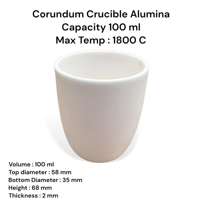 High Purity Krus Alumina / Corundum Alumina Crucible 100 ml max 1800˚C