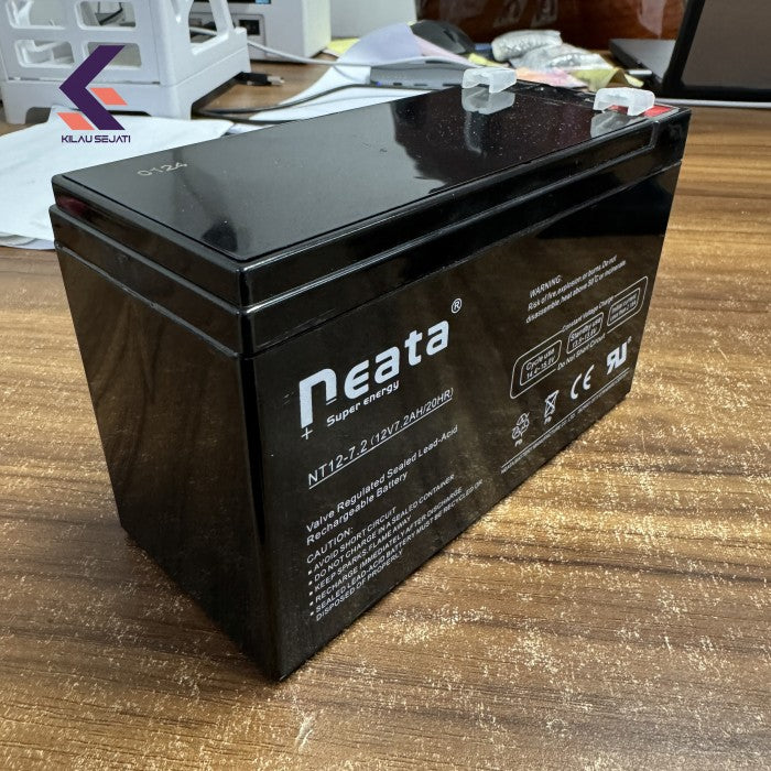 Neata Baterai UPS Kualitas Premium Heavy Duty 12V 7.2Ah berat 2.5 kg