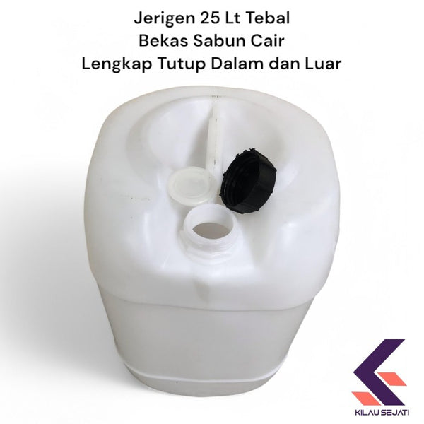Jerigen HDPE 25 Lt Tebal Bekas Sabun Cair Cocok Untuk Cairan Kimia, Minyak dan Industri