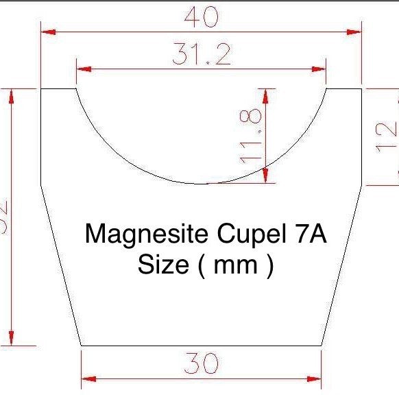 Cupel Magnesit 7A untuk Fire Assay / Uji Kadar Emas