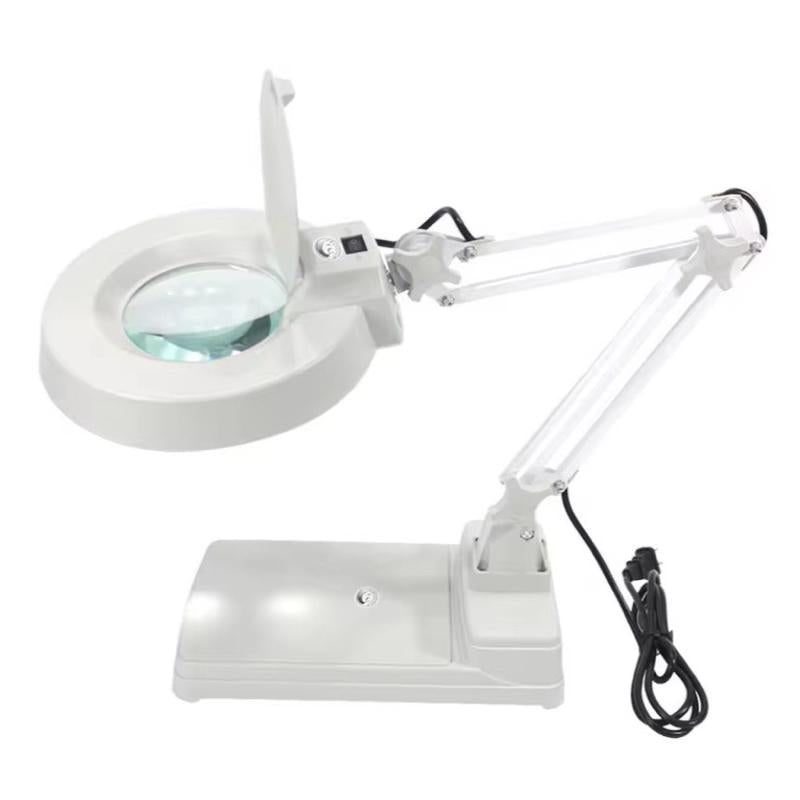 Lampu Kaca Pembesar LT-86C | Magnifying Lamp Meja 3x / 5x / 8x / 10x | Lensa 12.5 cm & Lampu LED Terang