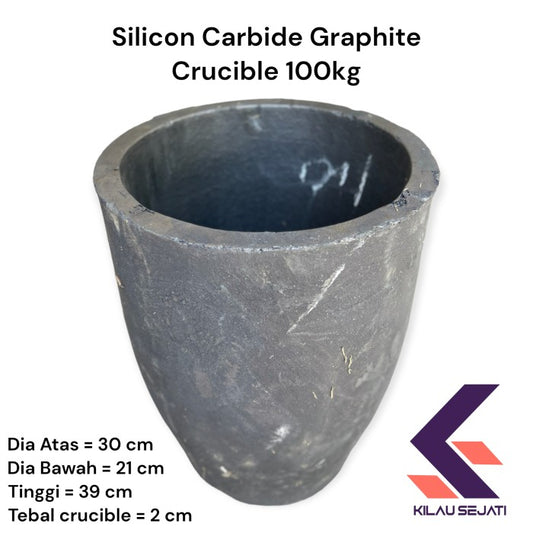 SiC Grafit Crucible Tungku Peleburan Kuningan Tembaga 100 Kg