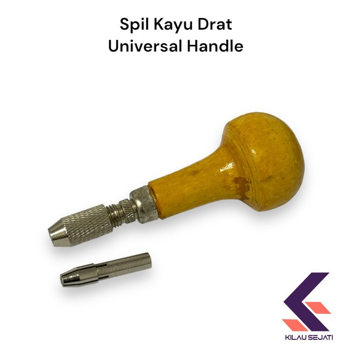 Spil Kayu Berdrat / Universal Wooden Handle