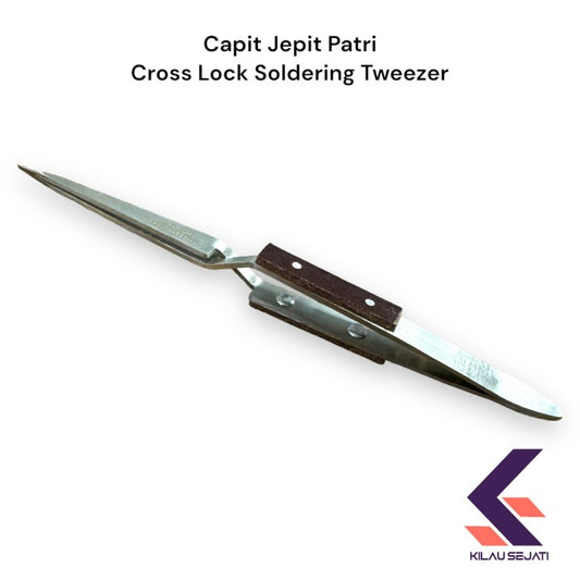 Capit Jepit Patri Cross Lock Soldering Tweezers