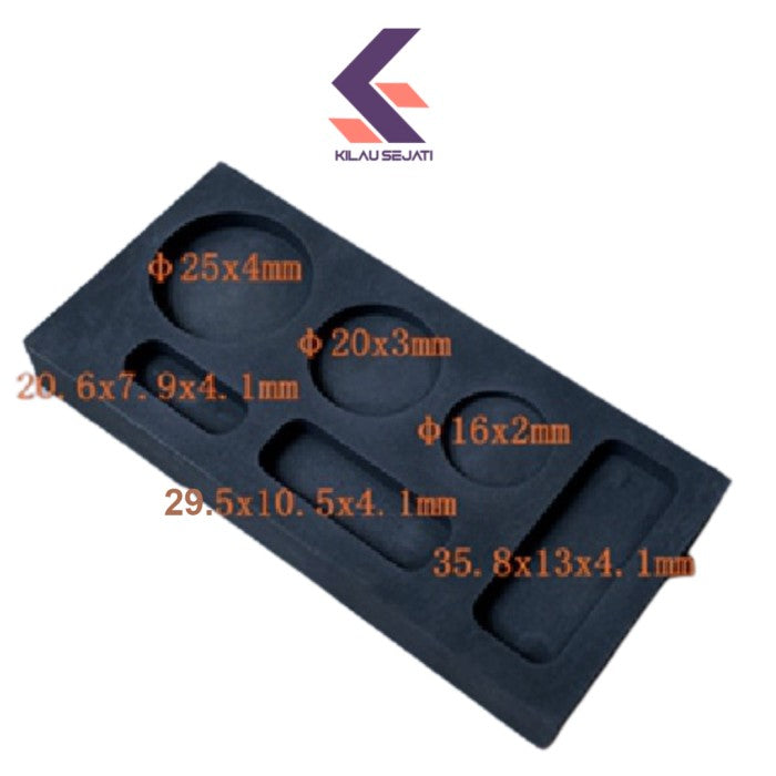 Cetakan Ingot Emas Grafit 6 Lubang High Purity
